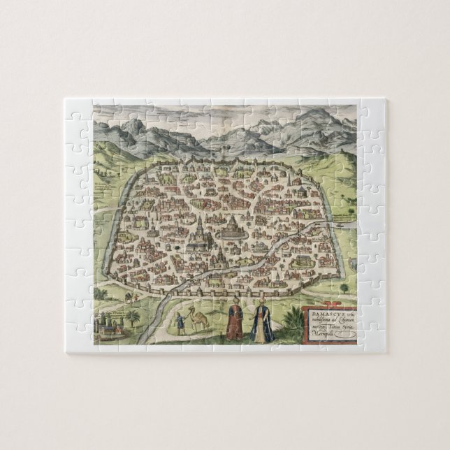 Stadtkarte von Damaskus, Syrien, 1620 (Stich) (Horizontal)