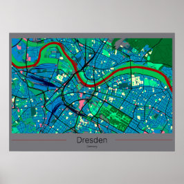 Stadtkarte von Dresden aka Elb Florenz Poster