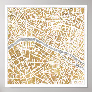 Stadtkarte von Gilded Paris Poster