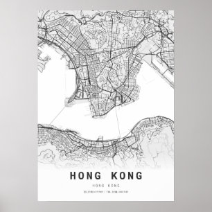 Stadtkarte von Hongkong Poster