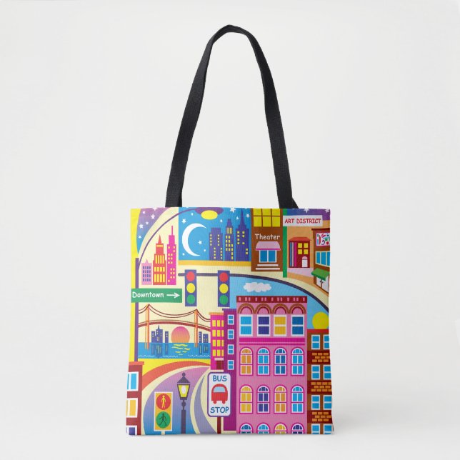 Stadtlandschaft Farben Tasche (Vorderseite)