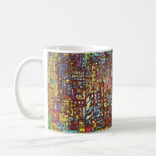Stadtlandschaft handgezeichnete Illustrationskunst Kaffeetasse