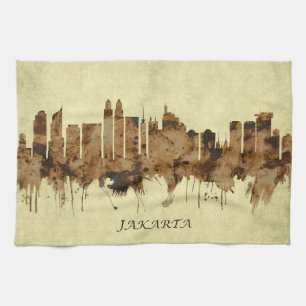 Stadtlandschaft Jakarta Indonesien Geschirrtuch