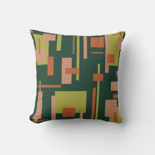 Stadtlandschaft Mid-Century Modern Abstrakt Korall Kissen