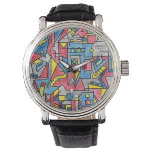 Stadtlandschaft-Moderne Bauhaus geometrische Wasse Armbanduhr