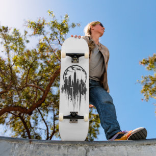 Stadtlandschaft Monochromes Logo Skateboard