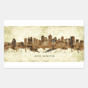 Stadtlandschaft von Atlanta Georgia Rechteckiger Aufkleber