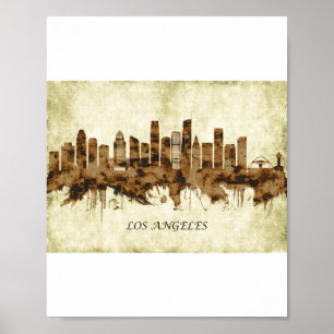 Stadtlandschaft von Los Angeles, Kalifornien Poster