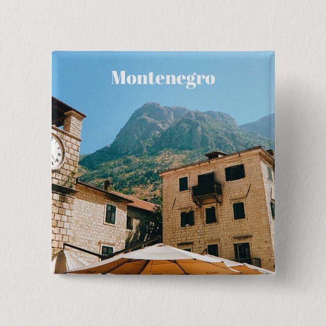 Stadtlandschaft von Montenegro Button (Vorderseite)