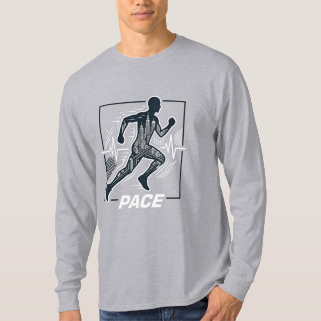 Stadtläufer-Pace-Silhouette T-Shirt (Vorderseite)