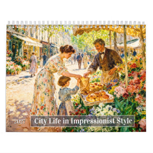 Stadtleben im impressionistischen Stil Kalender