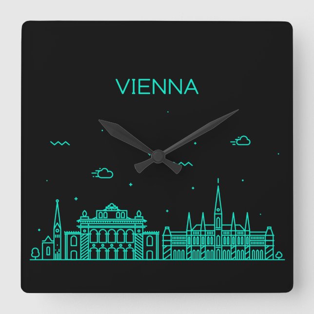 Stadtmauer Quadratische Wanduhr (Vorderseite)