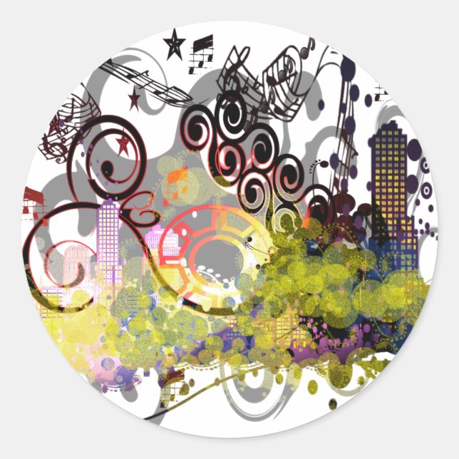 Stadtmauer Runder Aufkleber (Vorderseite)