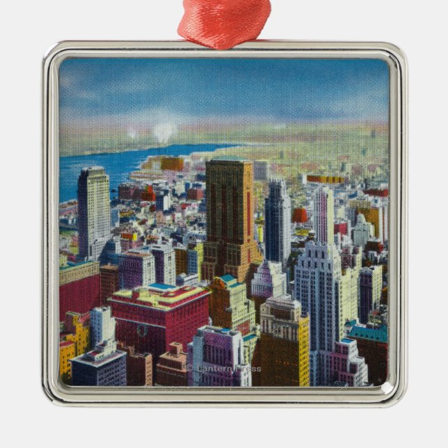 Stadtmitte-Skyline-Ansicht in Richtung zu East Ornament Aus Metall (Vorne)