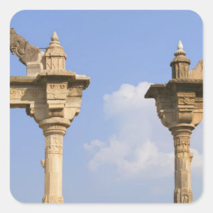 Stadtpalast, Udaipur, Rajasthan, Indien 2 Quadratischer Aufkleber
