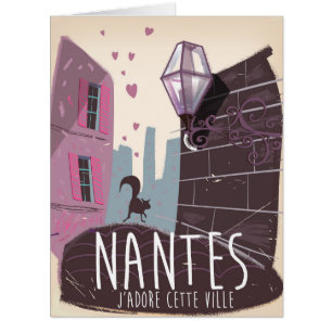 Stadtplakat Nantes Frankreich