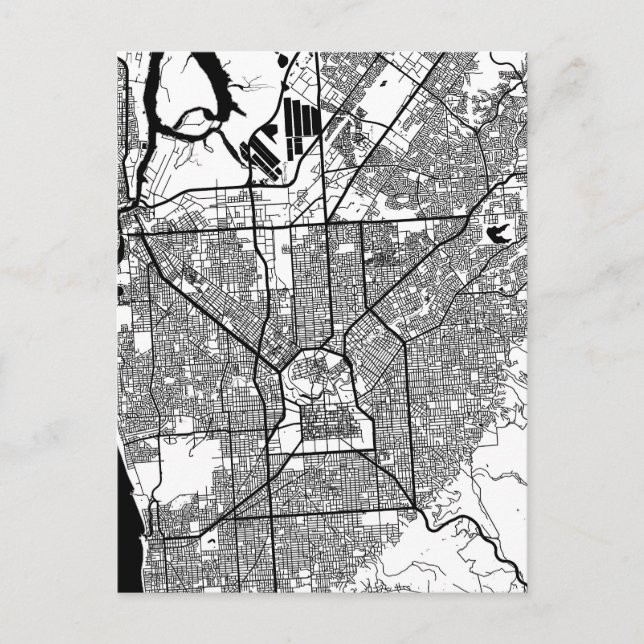 Stadtplan Adelaide Australien Postkarte (Vorderseite)