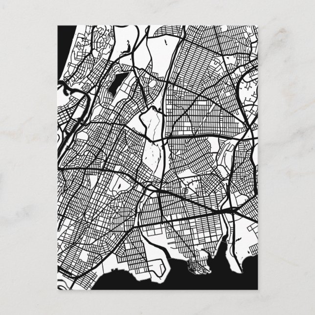 Stadtplan Bronx USA Postkarte (Vorderseite)