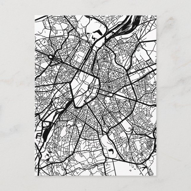 Stadtplan Brüssel Belgien Postkarte (Vorderseite)