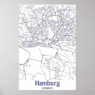 Stadtplan Hamburg Deutschland Poster