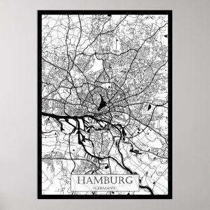 Stadtplan Hamburg Deutschland Poster