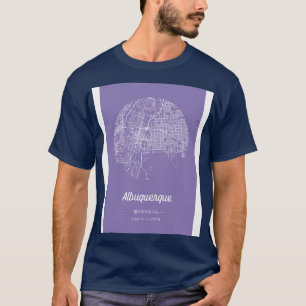 Stadtplan lila Albuquerque New Mexico USA mit T-Shirt