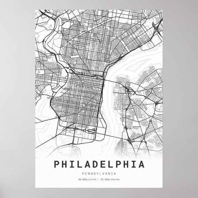 Stadtplan Philadelphia Poster (Vorne)