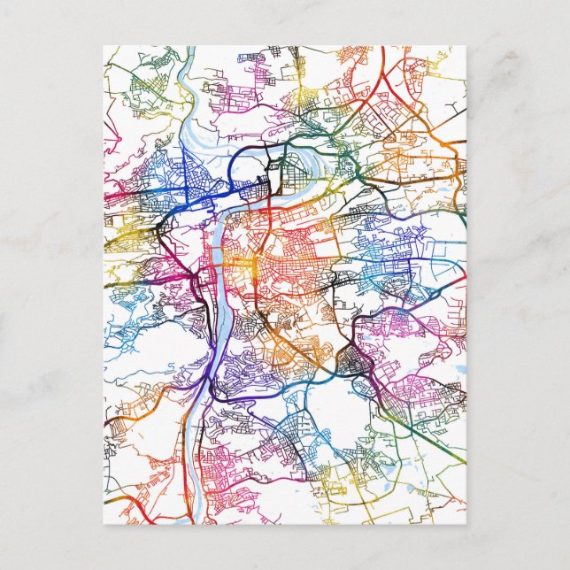 Stadtplan Prag Tschechien Postkarte (Vorderseite)