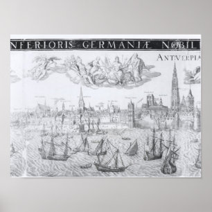 Stadtplan von Antwerpen, 1549 Poster