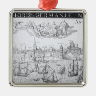 Stadtplan von Antwerpen, 1549 Silbernes Ornament