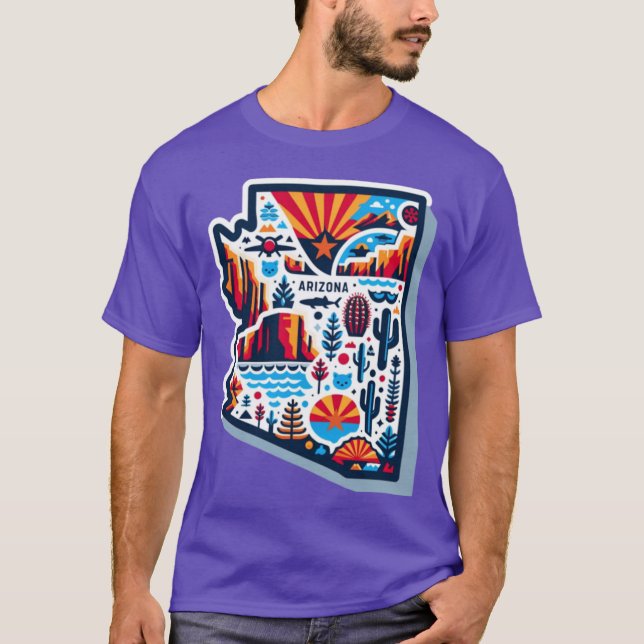 Stadtplan von Arizona T-Shirt (Vorderseite)