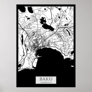 Stadtplan von Baku Aserbaidschan Poster