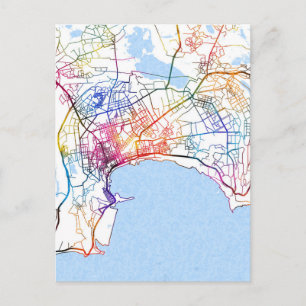 Stadtplan von Baku Aserbaidschan Postkarte