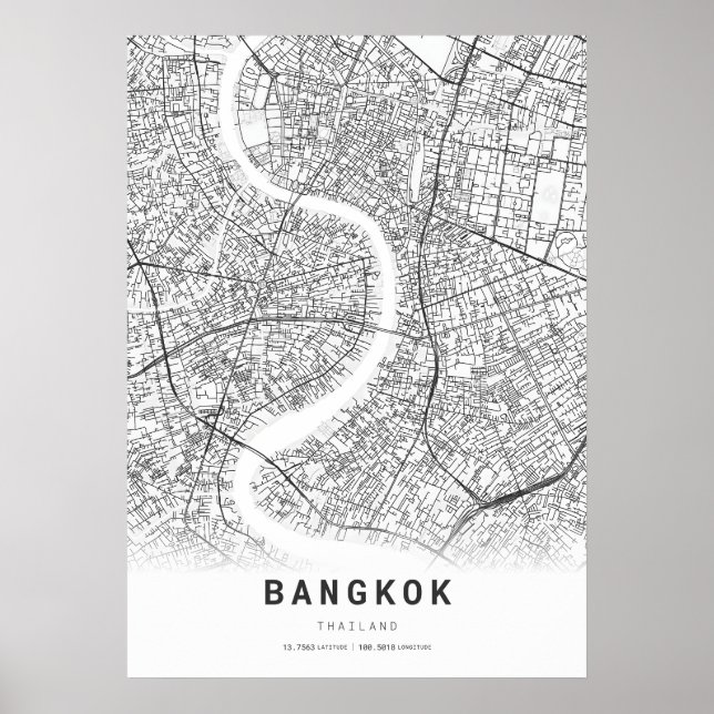 Stadtplan von Bangkok Poster (Vorne)