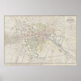 Stadtplan von Berlin aus dem Jahr 1847, Deutsche K Poster