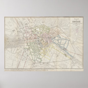 Stadtplan von Berlin aus dem Jahr 1847, Deutsche K Poster