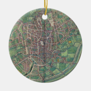 Stadtplan von Brüssel, von 'Civitates Orbis Terra Keramikornament