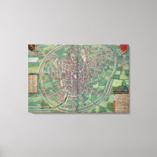 Stadtplan von Brüssel, von 'Civitates Orbis Terra Leinwanddruck
