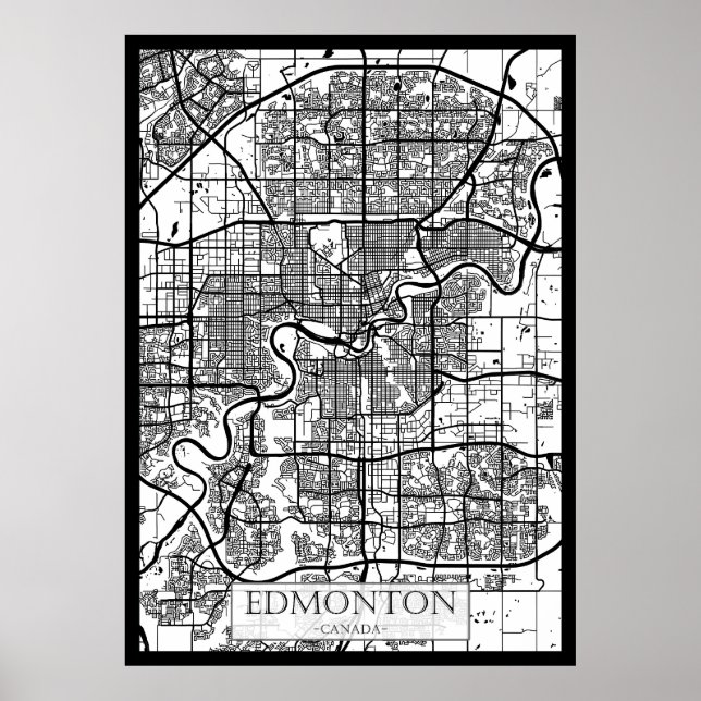 Stadtplan von Edmonton Kanada Poster (Vorne)