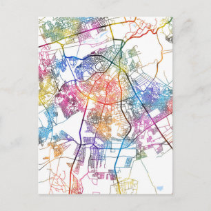 Stadtplan von Fes Marokko Postkarte