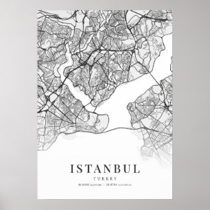Stadtplan von Istanbul Poster