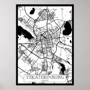 Stadtplan von Jekaterinburg Russland Poster