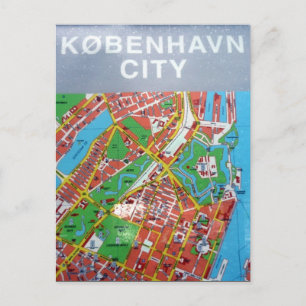 Stadtplan von København Postkarte
