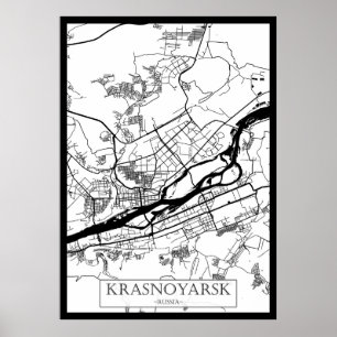Stadtplan von Krasnojarsk Russland Poster