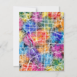 Stadtplan von Kyoto Postkarte