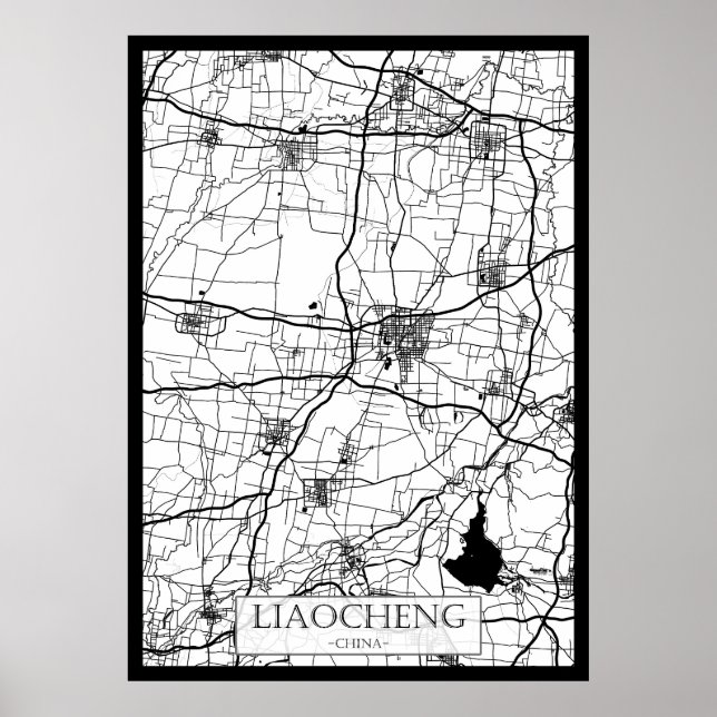 Stadtplan von Liaocheng, China Poster (Vorne)