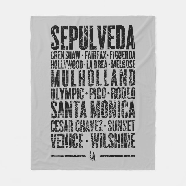 Stadtplan von Los Angeles Fleecedecke (Vorderseite)