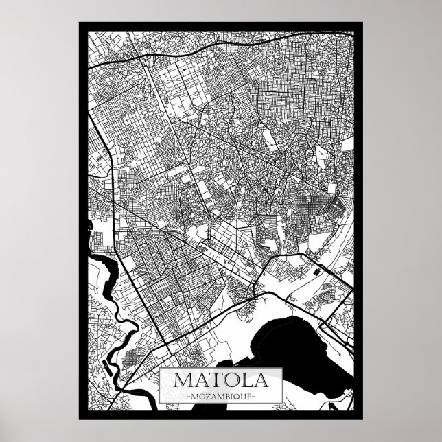 Stadtplan von Matola Mosambik Poster (Vorne)