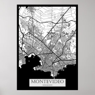 Stadtplan von Montevideo Uruguay Poster