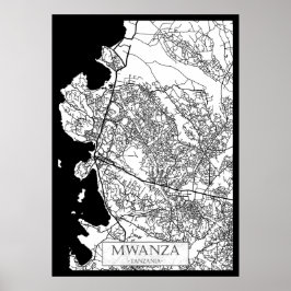 Stadtplan von Mwanza Tansania Poster
